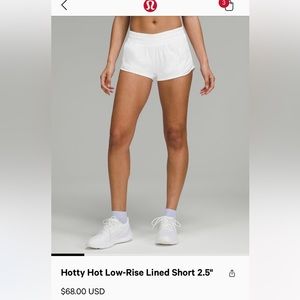 Size 2 Lululemon shorts 2.5 inseam low rise